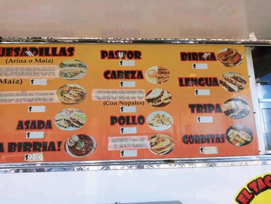 Menu photo 4 El Taco Unico Las Vegas, NV