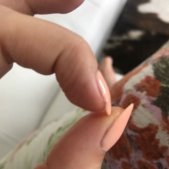 Neo Nails Brickell - My nail bends THIS easily because of how much of my nail bed she filed, PLUS the sides of the nails aren't properly polished. - Nail Salons Near Me - Miami, Florida Neo Nails Brickell - My nail bends THIS easily because of how much of my nail bed she filed, PLUS the sides of the nails aren't properly polished. - Nail Salons Near Me - Miami, Florida