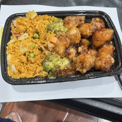 QQ China - Tough, overcooked General tso's chicken.  Pork fried rice had obviously old pieces of pork.
