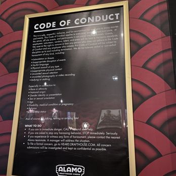 Alamo Drafthouse Cinema Richardson - Strict code of conduct! You will be blocked from entering late and tossed on the street for talking or texting. - Cinema Near Me - Richardson, Texas