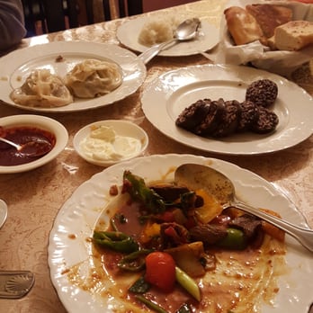 Cafe Lily - Obviously, we didn't have trouble finishing our food. Begodyas, blood sausages, fried meat Korean style, bread - Russian Near Me - Brooklyn, New York