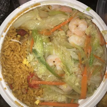 Sultan wok-Asian Express - L2. Shrimp Chow Mein Lunch Special with pork fried rice - Chinese Near Me - Highland Park, New Jersey