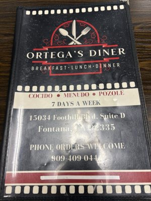 Menu photo 2 Ortega's Diner Fontana, CA Menu photo 2 Ortega's Diner Fontana, CA
