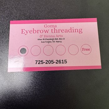 Goma Eyebrows Threading - Stamp card - Eyebrow Services Near Me - Las Vegas, Nevada