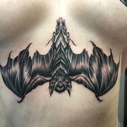 Autumn Moon Tattoo - Just hanging around...bat