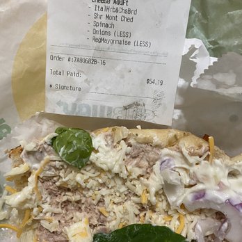 Subway - a close up of a sandwich with a receipt in the background - Fast Food Near Me - Lathrop, California Subway - a close up of a sandwich with a receipt in the background - Fast Food Near Me - Lathrop, California