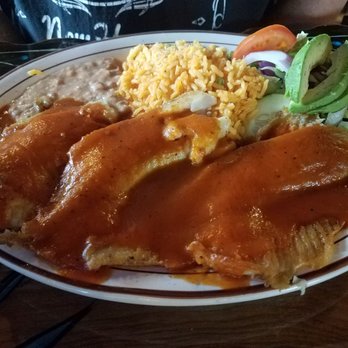 Guanajuato Restaurante - Tilapia Diablo served with rice, beans, salad and corn tortillas was delicious. Diablo sauce is hot. - Tacos Near Me - Indianapolis, Indiana