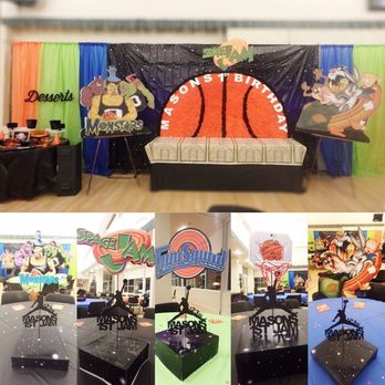 First Birthday Party Space Jam Theme Backdrop Props