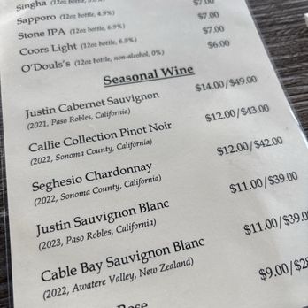 Red Dragon Asian Bistro - Wine menu - Asian Fusion Near Me - Carlsbad, California