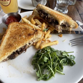 The North House - Short Rib Grilled Cheese with half eaten fries. - American Near Me - Avon, Connecticut The North House - Short Rib Grilled Cheese with half eaten fries. - American Near Me - Avon, Connecticut