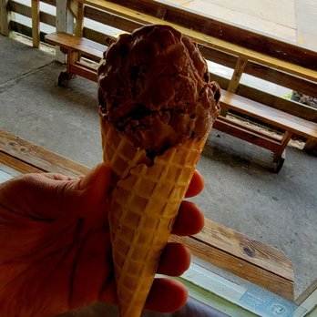 Holy Cow Creamery - Chocolate ice cream in a waffle cone - Ice Cream & Frozen Yogurt Near Me - Duck, North Carolina