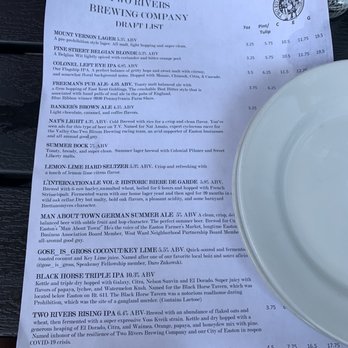 Two Rivers Brewing - Beer menu - Breweries Near Me - Easton, Pennsylvania Two Rivers Brewing - Beer menu - Breweries Near Me - Easton, Pennsylvania