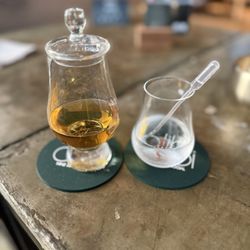 Alibi - Wine Dine Be Social - Double shot Glenfiddich 15 year Scotch with ice water