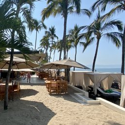 Dining area and beach canopies Dining area and beach canopies