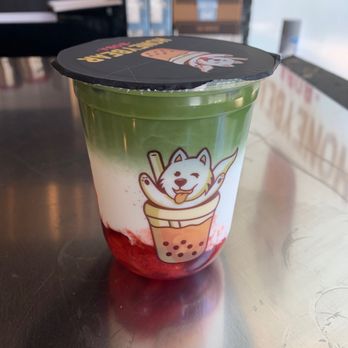 Honeybear Boba - Strawberry Matcha Latte - Bubble Tea Near Me - San Francisco, California