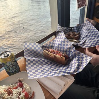 Fathom Bistro Bait & Tackle - Wedge Salad and Baja Dog and pretzel - Hot Dogs Near Me - San Diego, California Fathom Bistro Bait & Tackle - Wedge Salad and Baja Dog and pretzel - Hot Dogs Near Me - San Diego, California