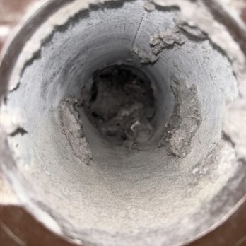 Dryer Vent Doctor - Clogged dryer vent preventing airflow from going through. - Air Duct Cleaning Near Me Dryer Vent Doctor - Clogged dryer vent preventing airflow from going through. - Air Duct Cleaning Near Me