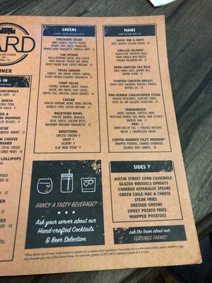 Menu photo 1 The backYard at Waller Creek Austin, TX Menu photo 1 The backYard at Waller Creek Austin, TX