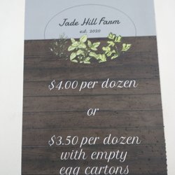 Jade Hill Farm - Egg prices