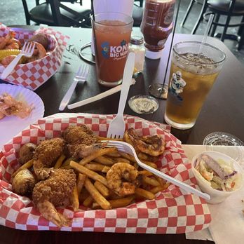 Shrimp It Up - Fried shrimp and blackened shrimp basket with crispy fries. Yum. - Seafood Near Me - Aransas Pass, Texas Shrimp It Up - Fried shrimp and blackened shrimp basket with crispy fries. Yum. - Seafood Near Me - Aransas Pass, Texas