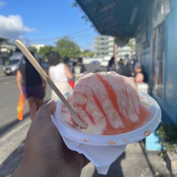 Waiola Shave Ice - Large with pog and condensed milk - Ice Cream & Frozen Yogurt Near Me - Honolulu, Hawaii Waiola Shave Ice - Large with pog and condensed milk - Ice Cream & Frozen Yogurt Near Me - Honolulu, Hawaii