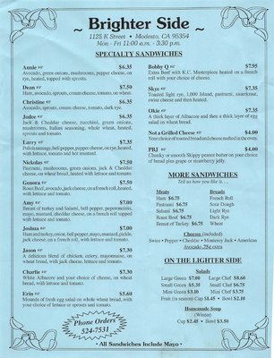 Menu photo 3 Brighter Side Modesto, CA