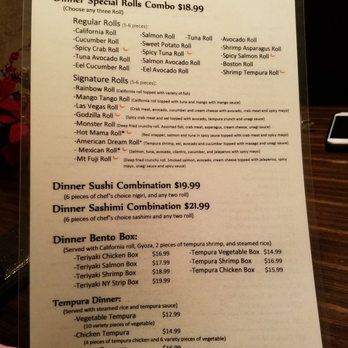 Hokkaido - Jan 2018 dinner menu - Asian Fusion Near Me - Peoria, Illinois