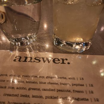 Answer - Water, tequila menu - Tapas/Small Plates Near Me - Nashville, Tennessee