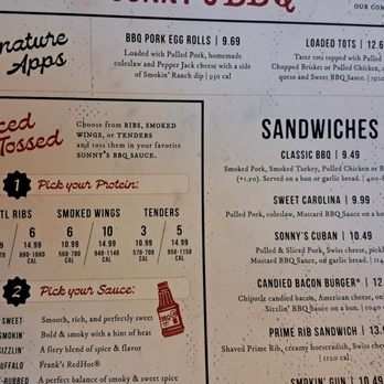 Sonny's BBQ - Menu - Barbeque Near Me - Wesley Chapel, Florida