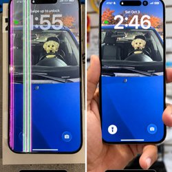 MK CELLPHONES REPAIR & UNLOCKING - Before and after iPhone 14 Pro Max screen repair at MK Cellphones in Chicago. Serving Portage Park, Jefferson Park, and Dunning.