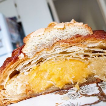 Little Fox Bakehouse - Inside of the salted egg yolk custard croissant - Bakeries Near Me - Richmond, British Columbia Little Fox Bakehouse - Inside of the salted egg yolk custard croissant - Bakeries Near Me - Richmond, British Columbia