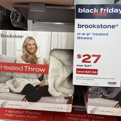 Bed Bath & Beyond - Soft heated throw by Brookstone. Great price!