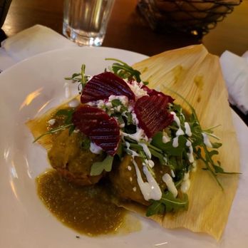 Tacos Guanajuato - Black bean tamale with arugula and beets - Tacos Near Me - Kildeer, Illinois