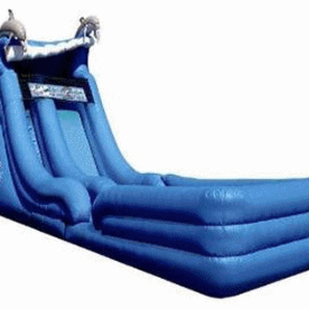 Hop on Pops Moonbounce - 18' Dolphin Super Splash Down Water Slide w/ Landing Rental - Party Supplies Near Me - Manassas, Virginia Hop on Pops Moonbounce - 18' Dolphin Super Splash Down Water Slide w/ Landing Rental - Party Supplies Near Me - Manassas, Virginia