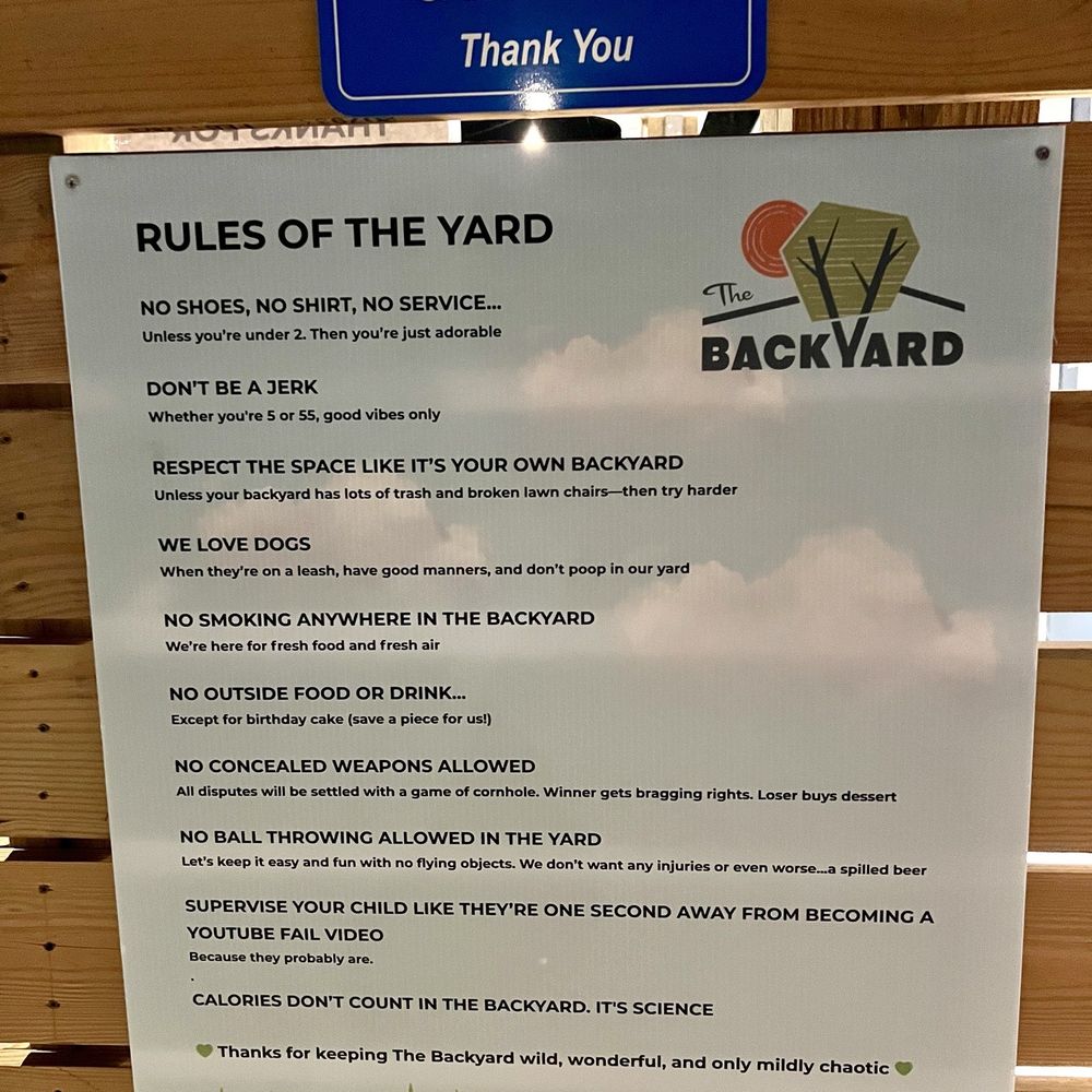 The Backyard - Rules of the yard - Food Trucks Near Me - Ocoee, Florida