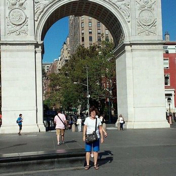 Washington Square Arch - My friend Shirley from Florida September 19, 2015.  Posted 10/13/2020 - Landmarks & Historical Buildings Near Me - New York, New York