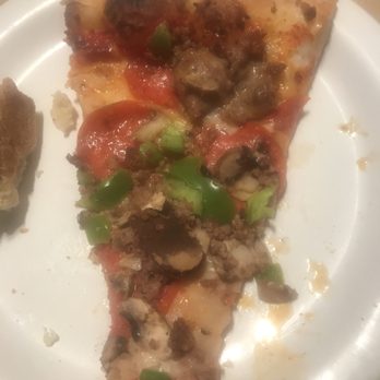 Metro Pizza - My cardboard slice before I realized that giant mushroom looking thing wasn't a mushroom - Pizza Near Me - Henderson, Nevada Metro Pizza - My cardboard slice before I realized that giant mushroom looking thing wasn't a mushroom - Pizza Near Me - Henderson, Nevada