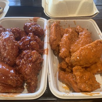 SFC Seoul Fried Chicken - Sweet and Spicy on Left and Korean Buffalo in the Right - Chicken Wings Near Me - Edison, New Jersey SFC Seoul Fried Chicken - Sweet and Spicy on Left and Korean Buffalo in the Right - Chicken Wings Near Me - Edison, New Jersey