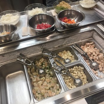 Pokeworks - sous vide protein options: shrimp, scallop, chicken - Poke Near Me - Houston, Texas Pokeworks - sous vide protein options: shrimp, scallop, chicken - Poke Near Me - Houston, Texas