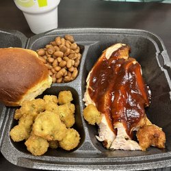 Texas Best Smokehouse - Our 2 meat plate.