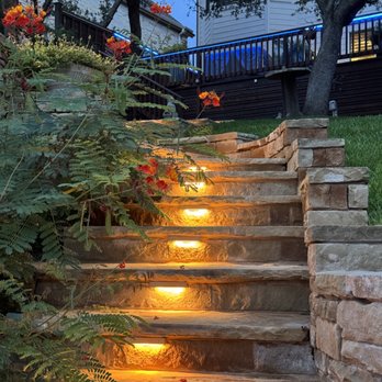 Texas Stone Masons - Integrated lighting in our steps. - Masonry/Concrete Near Me Texas Stone Masons - Integrated lighting in our steps. - Masonry/Concrete Near Me