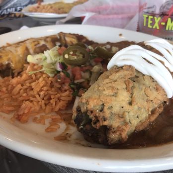 Chuy's - Combo #4 with Enchilada and Chili Relleno. Real Good... - Tex-Mex Near Me - Carmel, Indiana