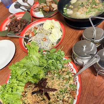 Lao Kitchen - Nam Kao, Thum Ka Poon mixed with Mak Hoong, Kao Piak, Beef Jerky, Lao Sausage - Laotian Near Me - Las Vegas, Nevada