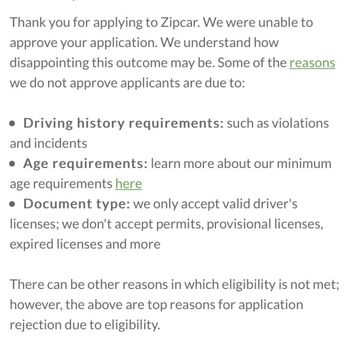 Zipcar - Rejection of October 2022 application - Car Rental Near Me Zipcar - Rejection of October 2022 application - Car Rental Near Me