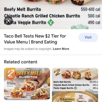 Taco Bell - Taco Bell's $2 Value Menu - Fast Food Near Me - Merrillville, Indiana