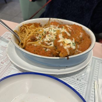 Kong Sihk Tong - Baked pork chop with tomato sauce and cheese with spaghetti - Hong Kong Style Cafe Near Me - Flushing, New York
