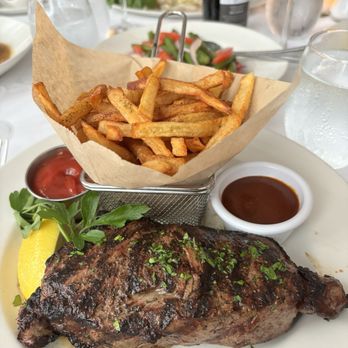 Varka Estiatorio - Strip Steak 16oz , Black Angus Fresh Cut Fries - Greek Near Me - Ramsey, New Jersey