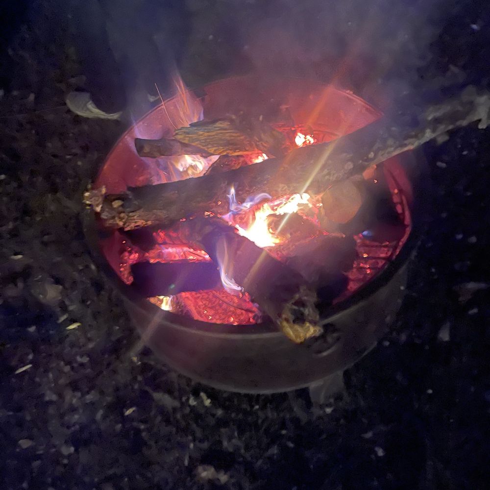 Fire in front of store Fire in front of store