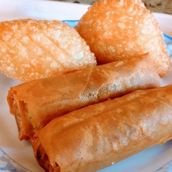 Dim Sum King - Crispy hot egg rolls, and the football shaped things had meat in the middle. So good! - Dim Sum Near Me - Seattle, Washington