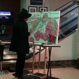 Painter in lobby Painter in lobby